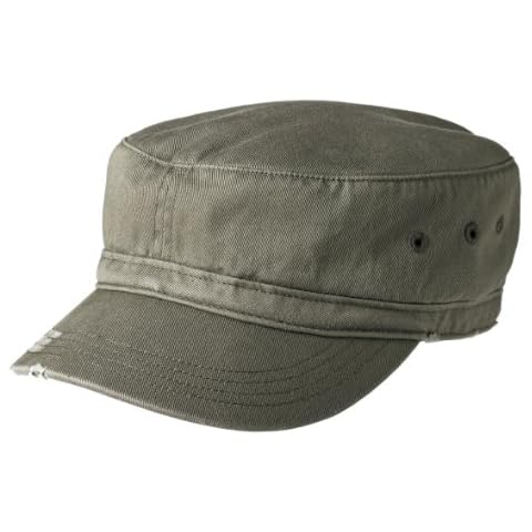 Joe's USA Military Style Distressed Washed Cotton Cadet Army Caps, Olive, One size Cover