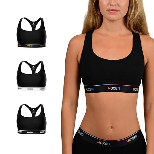 Image of Woxer Boss Bralette for Women - Wireless, Seamless Racerback - Modal Sports Bra, Lounge, Sleep Bralette, Wireless Bra