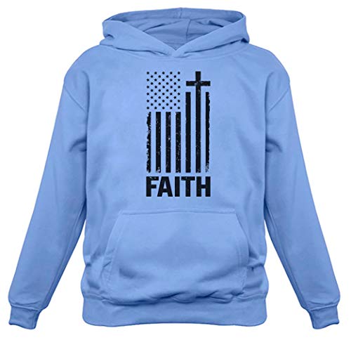 Tstars American Christian Distressed Black USA Flag - Cross Have Faith Hoodie