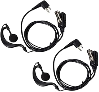 HYSHIKRA Walkie Talkie Ear Piece Compatible for Motorola CP040 DP1400 CP150 GP2000 CT150 Radio, G Hang Headset, Earpiece with Microphone and PTT for Security Guard (2 Pack)