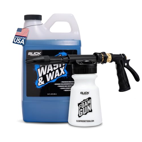 Slick Products Wash & Wax Bundle with Garden Hose Foam Gun