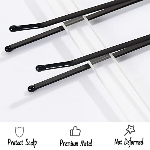 400 Pcs Hair Pins Kit, Including 100 Pcs Bobby Pins, 100 Pcs U Hair Pins, 200 Black Rubber Hair Bands, Hair Pin For Girls And Women, Great For All Hair Types (Black, Gold) #TOP4