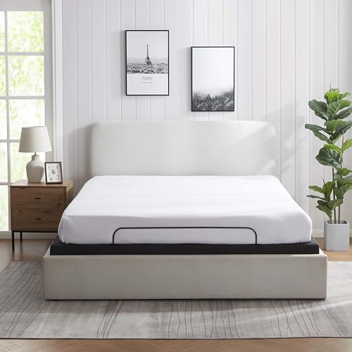 Image of Nestl 2nd Gen Split King Adjustable Bed Frame with Massage and Wireless Remote, Electric Base with Head and Foot Incline, Zero Gravity, USB Ports, Under Bed LED, No Box Spring Needed
