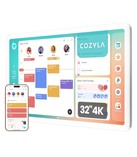 Image of Calendar Plus 3: 32 inch4K Smart Digital Calendar with Google Play Store | Customizable Dashboard, Electronic Touch Screen Wall Planner with Voice Agent, Chore Chart&Reward, Meal Planner & Wall Mount