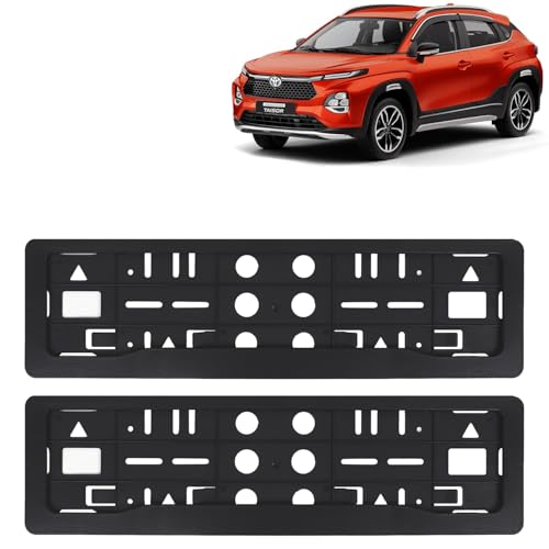 Image of KINGSWAY Taisor Car Number Plate Frames for All 2024 Onwards Models of Toyota Car Registration Plate Holders, Black Licence Plate Covers (Front and Rear), Universal Size 51.5 x 14.5 cm