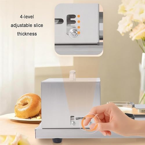 Guillotine à bagel push-pull et trancheuse à pain en acier inoxydable - 5
