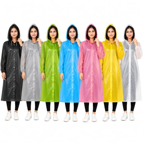 KIB Unisex Waterproof Raincoat for Men Women, EVA Hooded Rain coa...