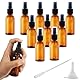 Nuangoo 10 Stück Braunglas Sprühflasche, 50 ml Sprühflasche Klein Glas mit Trichter und Tropfer, geeignet für ätherische Öle, Kosmetika, Parfüm, Aromatherapie, Massage, Haare