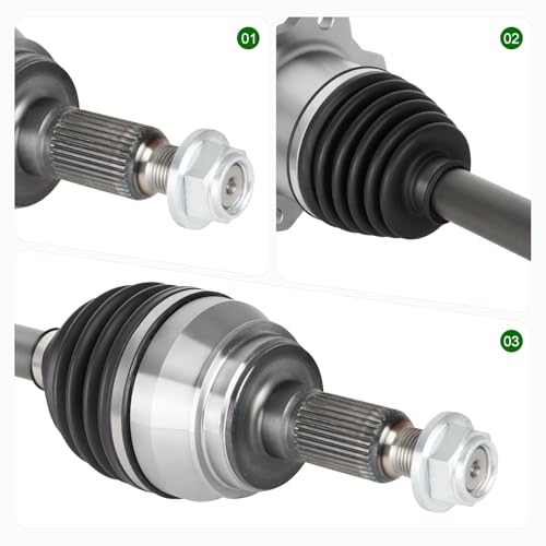 Pair (2) Front CV Axle Shaft Assembly [only for 4WD/AWD 6-Lug] for Chevy Silverado 1500 07-18 Tahoe Suburban, GMC Sierra 1500 07-20 Yukon, Cadillac Escalade 07-20, Driver and Passenger Side by Youxmoto - Used condition - Image 8