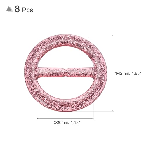 Image of uxcell Plastic Tee Shirt Clips, Round Bling Resin Scarf Ring Buckle, Fashion Tie Circle Clip