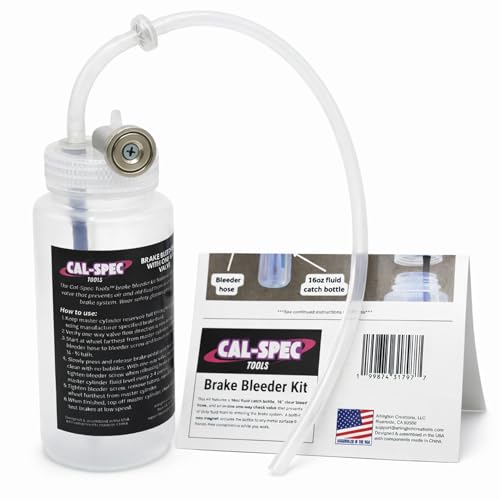 Cal-Spec Tools Brake Bleeder Kit - One-Way Check Valve, Magnet...