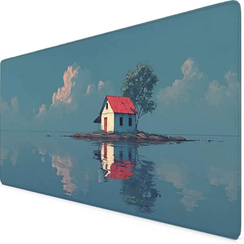 Sky Blue Mouse Pad Landscape Mouse Pad Large Desk Mat with Stitched Edges & Nonslip Rubber Base, Large Desk Pad for Keyboard, Gaming Accessories, Office Decor for Women, Gamer Gifts 28"x12" r6460
