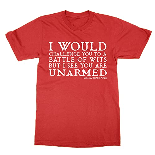 T-shirt Battle of Wits rouge S vêtement coton confortable pour lancer la discussion