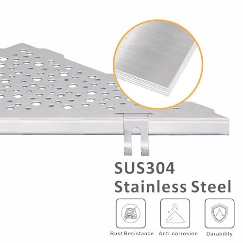 WELLUP Shower Shelf Brushed Nickel 2 Pack,Corner Shower Shelf with 4 Hooks by WELLUP - Used condition - Image 4
