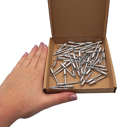 SKIR’CO (50 Stück) Senkkopf Aluminium Blindnieten 4,8 x 12 mm, Stahldorn, Popnieten