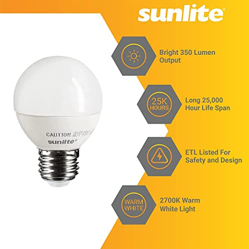 Sunlite 40292 Led G16 Globe Light Bulb, 7 Watts (60W Equivalent), 500 Lumens, Dimmable, Medium E26 Base, Short-Bulbs, Vanity Bulbs, Energy Star Listed, Frosted, 6 Count #TOP30