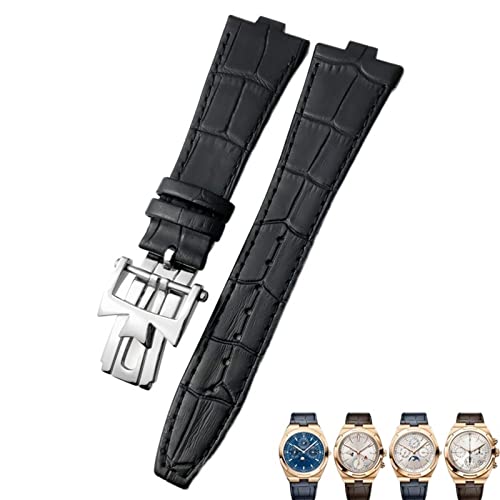 Bracelet montre cuir véritable grain bambou de rechange 25mm