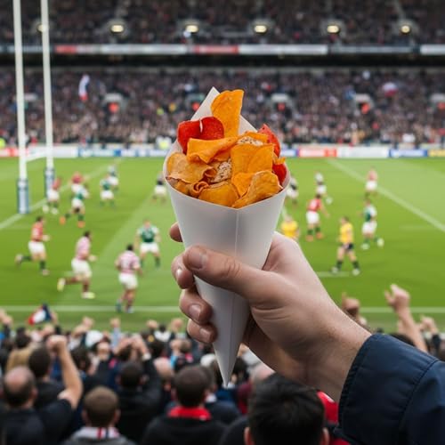 Restaurantware-Conetek 10-Inch Eco-Friendly White Finger Food Cones: Perfect for Appetizers - Food-Safe Paper Cone - Disposable and Recyclable - 100-CT by Restaurantware - Image 5