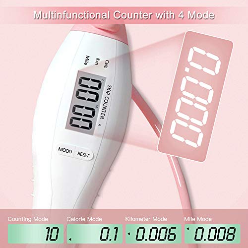 DECDEAL Pular corda com contador inteligente Crianças Adultos Pular corda com calorias Quilômetros M