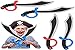 Relaxdays Sciabola dei Pirati, Set da 4, Carnevale, Halloween, Bambini, Spada Giocattolo, L:41 cm, Colorato, Multicolore, 4 pz, 10027757
