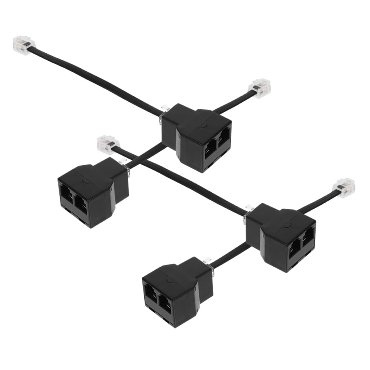 Hemoton 4pcs Telephone Splitter Adapter Cable Adapter for Telephones Dual Interface Connector for Landline Devices Sleek Design Versatile and Signal Transmission