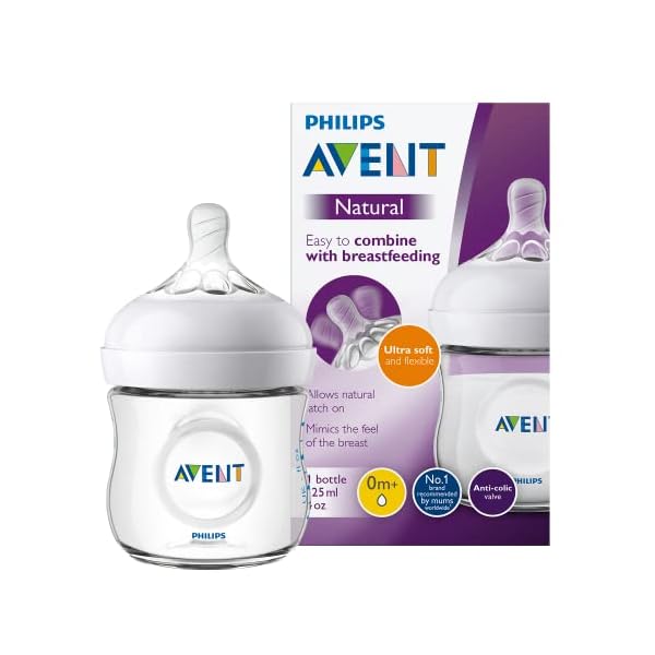Philips Avent Natural-Babyflasche mit Sauger für Neugeborene (Modell SCF030/17)