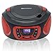 Roadstar Radio portatile stereo FM + CD - MP3 player e ingresso USB rossa immagine