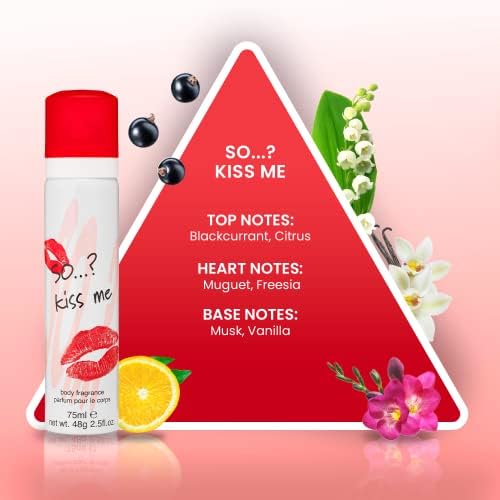 So? Kiss Me Body Fragrance Spray Bundle 75ml (Pack of 6)