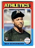 2024 Topps Heritage High Number #712 Max Schuemann RC Rookie SP Short Print Oakland Athletics MLB Baseball Base Trading Card