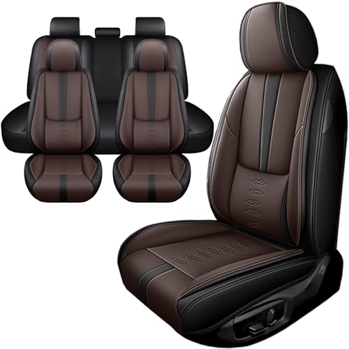 Image of Car Seat Covers for Neon,for Dodge Neon 2000-2005,Leather Full Set Seat Covers,Airbag-Compatible Car Seat Protectors,Waterproof Seat Cover for Cars(Black+Coffee,5PCS Only)