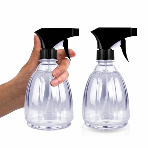 THE BELL Pack Of 2 Spray Bottle 400Ml Adjustable Nozzle Mist And Stream Refillable Water Spray Bottle For Hairdressing Cleaning Plants And Household Use