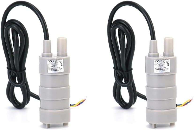 Miniatura 8 de QWORK Bomba de agua sumergible de 12 V, paquete de 2 unidades de 840 LH 16.4 ft de elevación máxima para pecera, cultivo sin suelo, riego de jardín