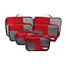 Produktbild TraLight ® Packing Cubes | Packwürfel | Packtaschen | Kleidertaschen für Koffer, Reisetasche, Handgepäck, Rucksack, Sporttasche | 6 teiliges Set (Rot)