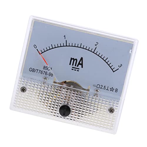 Jiswhisker DCアナログ電流計パネル、DC電流計、64 X 56 X 52 Mm、精密オプション16, 0?3mA