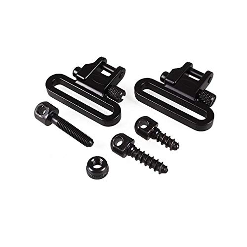 LSB-Hunting, 2 Pcs/lot 1.25 '' Sling Pivote avec 3 Pcs Vis Goujons Lourds Sling Swivel Set Noir Cover