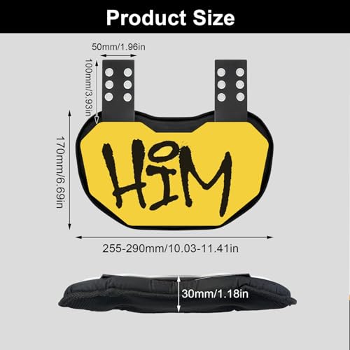 Football Back Plate, Lower Back Pads for Football Players, Hard Shell and Contoured Foam with Breathable Design, for Adult-Him - Thumbnail 5