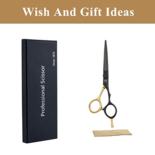 Professional Barber Hair Scissors 6 Inch Sharp Hair Shear Gold Titanium Coating Lightweight Haircut Shear For Men And Women #TOP4