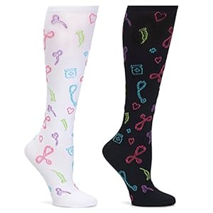 Nurse Mates 2 Pair Per Pack Compression Trouser Sock (Medical Symbols