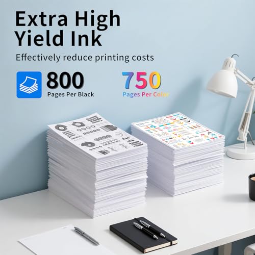 564XL High Yield Ink Cartridge Replacement for Combo Pack HP 564 XL to Use with HP DeskJet 3520 3522 Photosmart 7520 6520 5520 7525 5514 7510 OfficeJet 4620 (5 Pack, 2 Black 1Cyan 1Magenta 1Yellow) - Thumbnail 3