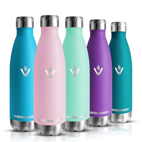 Botella Termica - 500ML - Botella agua Acero Inoxidable, Termo con pared Doble Aislamient, de Fugas, Botella Gimnasio, Cantimplora Termica para Niños, Deportiva - Conserva 12 Horas Caliente, 24 frio