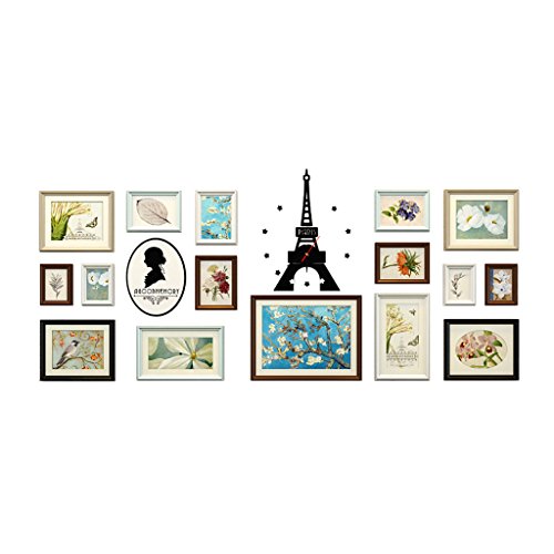 Marco de fotos estilo europeo de madera maciza para colgar en la pared, 16 piezas, 188 x 75 cm, decoración de pared Cover