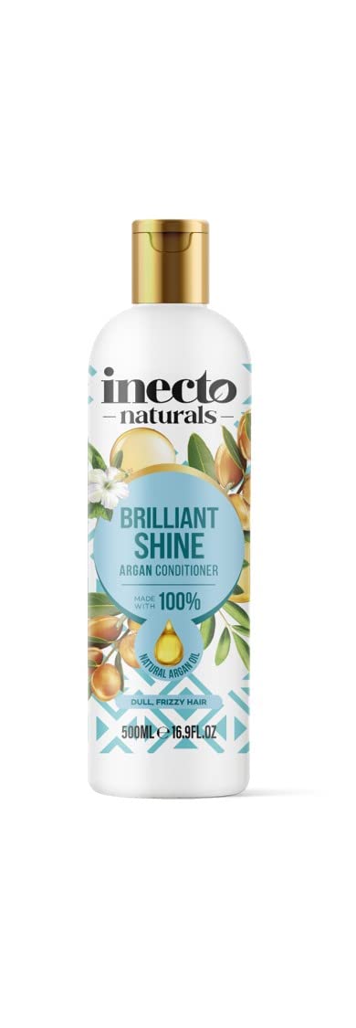 InectoNatural Argan Shine Conditioner 500ml, Rich & Nourishing Pure Argan Oil for Beautiful Healthy Shine, for Dull Damaged Hair