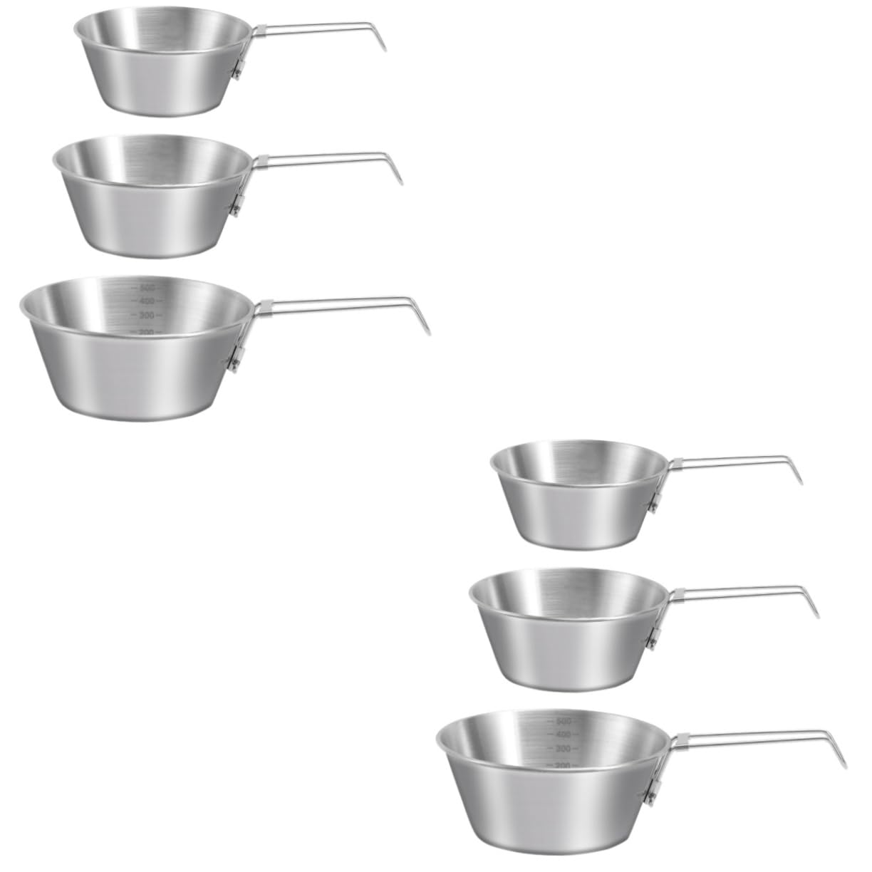 TOYANDONA 2 Set Ciotola Inossidabile Con Pieghevole Per Outdoor E Attività Escursionismo Utensile Per Pranzo 3 Pezzi * 2