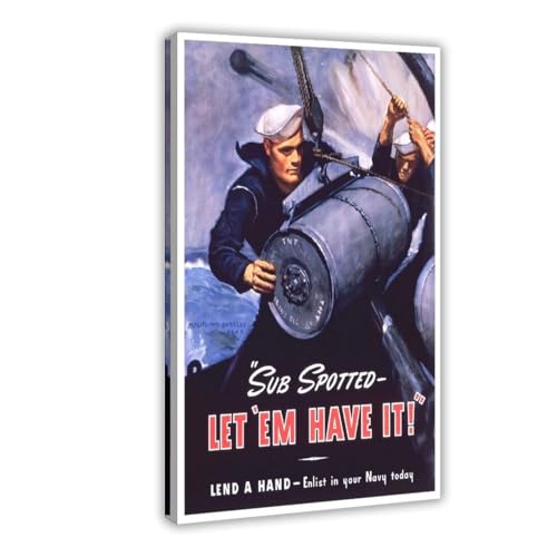 Poster US Navy Seconde Guerre mondiale sur toile pour embellir un mur vide facilement