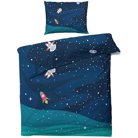 QEODAH Parure de Lit Enfant Espace Cover