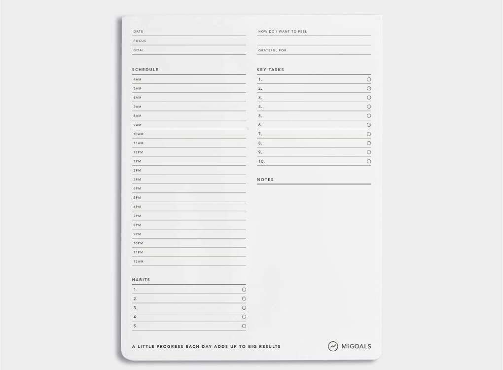 MiGoals Productivity Pad - Time Block