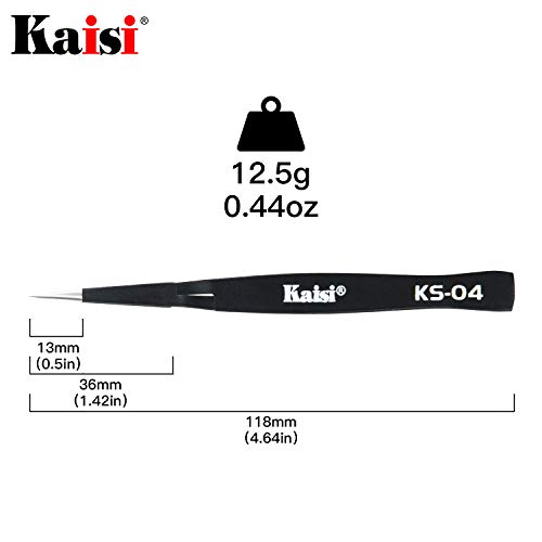 Kaisi 6 PCS Cross Locking Tweezers Set, Anti-Static Stainless Steel Tweezers Set for Craft, Jewelry, Electronics, Laboratory Work