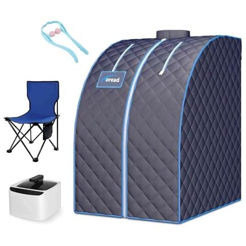 TOREAD Single Personal Steam Sauna Spa Portable Folding Steam Sauna with 1000W&2.6L steam Generator, Person Sauna Tent for Relaxation, Fast Heating in 6 Min, with Remote Control, Black Cover