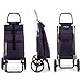 Foldable Puff Grocery Shopping Cart with Wheels | Collapsible Personal Folding Cart for Groceries | Durable & Portable | Purple