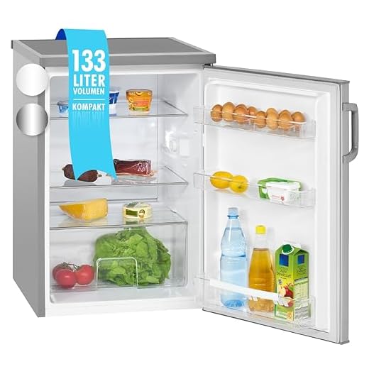 Bomann Kühlschrank VS 2195.1 inox: 133L, Gemüsefach, leise
